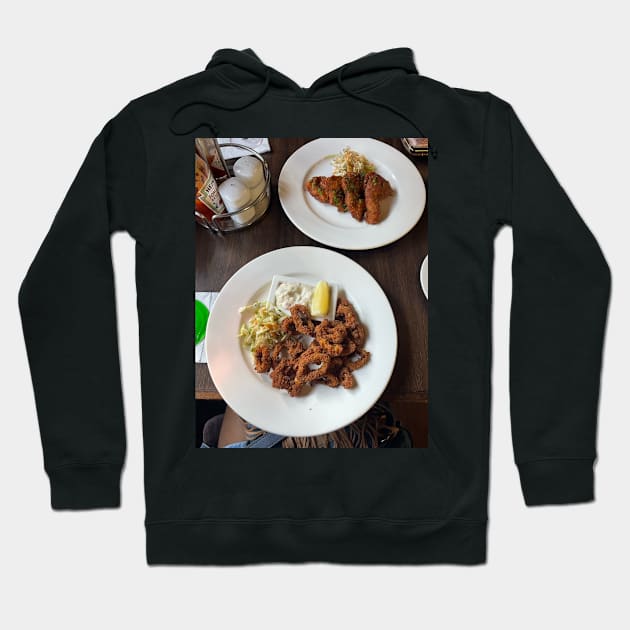 a plate of calamari and barbecue wings Hoodie by cute thingx